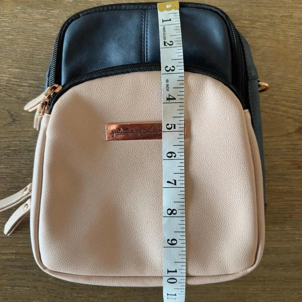Petunia Pickle Bottom Inter-Mix Crossbody Backpack Diaper Bag Pink Black Rose